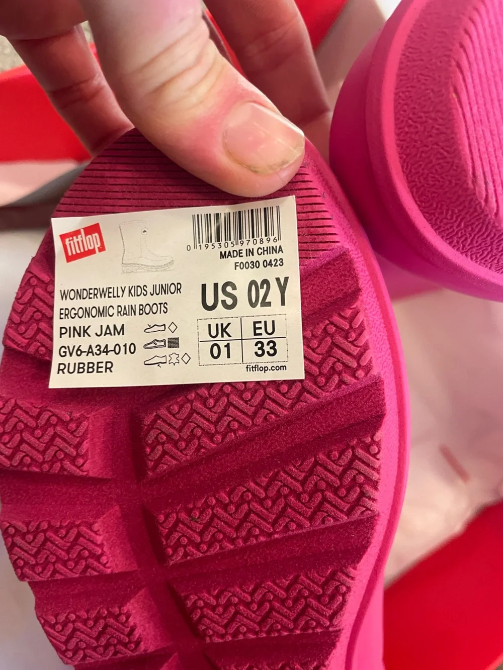 Fitflop Girls Pink Waterproof Mid-Calf Rain Boots